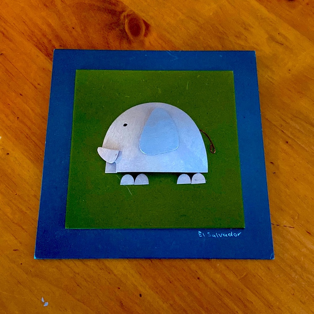 7” x 7” Elephant Wall Art